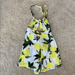 Lemon pattern summer romper